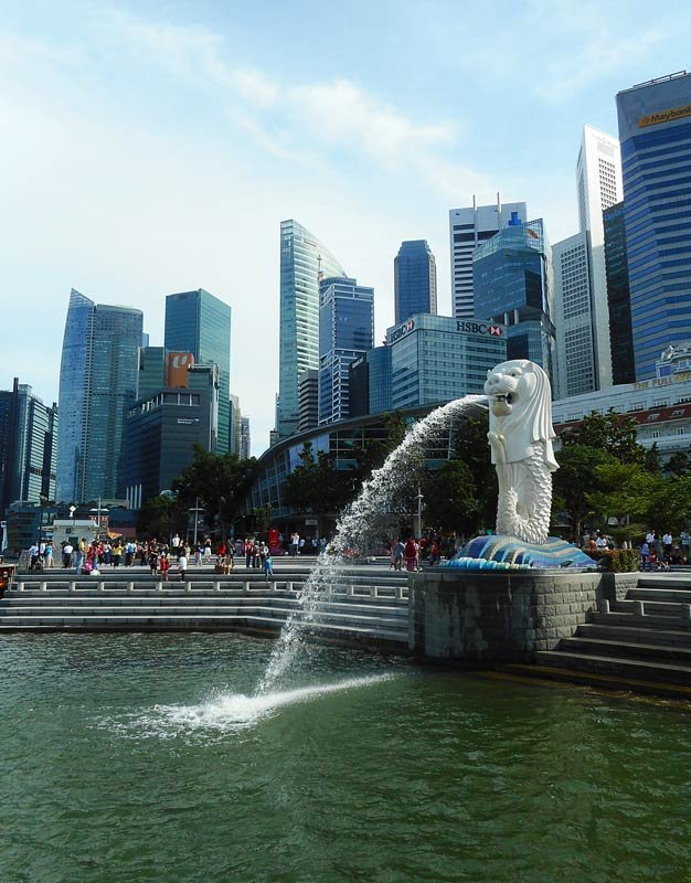 Il Merlion di Marina Bay a Singapore